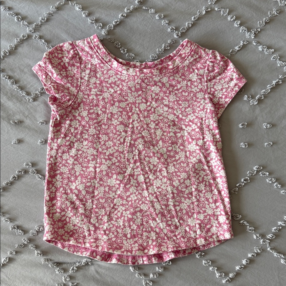Cat & Jack Pink Floral Short Sleeve Tee